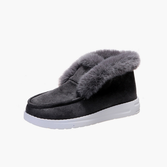 Furry Suede Snow Boots - Picture 1 of 4